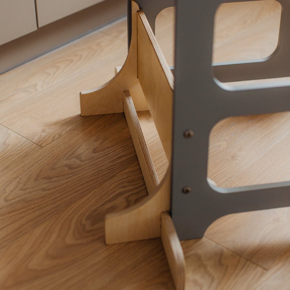 Foldable kitchen tower high chair - Duck Woodworks