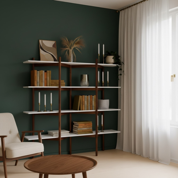 Bücherregal im Mid-Century-Modern-Stil