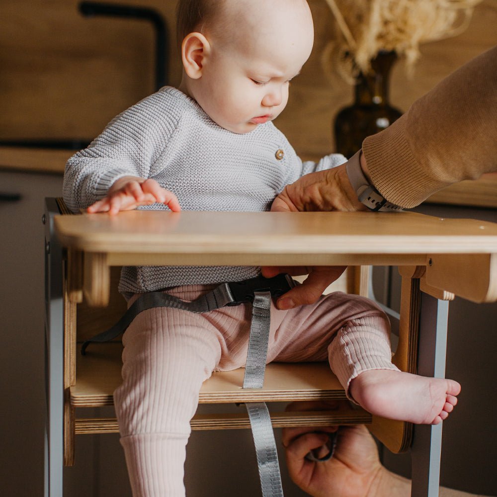 Foldable kitchen tower high chair with a slide - Duck Woodworks