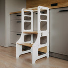 Foldable Kitchen Tower With a Slide - Duck Woodworks