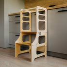Foldable kitchen tower high chair - Duck Woodworks