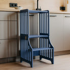 Foldable kitchen tower with slide (striped collection) - Duck Woodworks