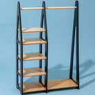 Clothing Rack with shelves on the side - Duck Woodworks