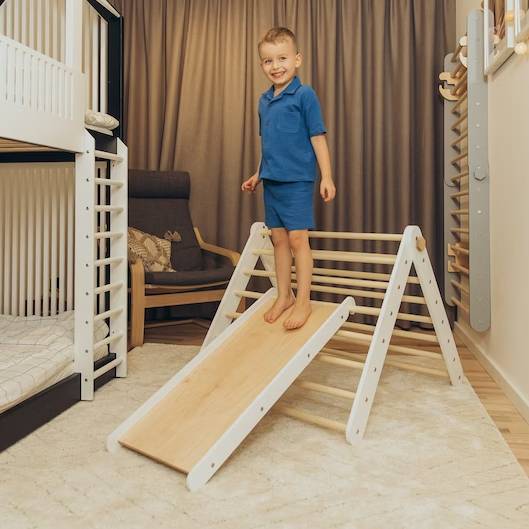 Climbing Triangle - Swedish Ladder set with a slide - Duck Woodworks