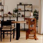 Mid - Century modern foldable kitchen tower high chair - Duck Woodworks