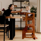Mid - Century modern foldable kitchen tower high chair - Duck Woodworks
